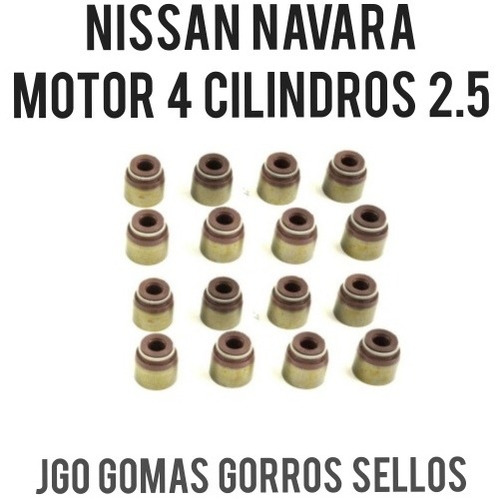 Juego Gorro Gomas Sello Valvula Nissan Navara Motor 4 Cil