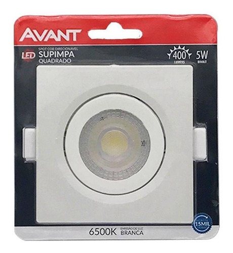 Spot Led Supimpa Direcionável Quadra 5w 450lm 6500k Br Avant