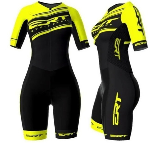 Imagem 1 de 6 de Macaquinho Fem New Elite Forro Gel Ert Pro Team Amarelo
