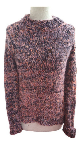 Sweater Pullover Lana Elastizado Con Semi Cuello 
