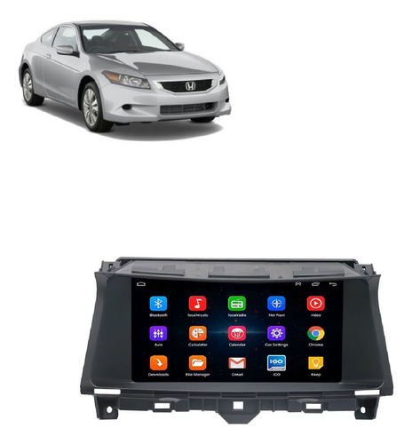 Multimídia Android Honda Accord G8 2008-2013 4+64gb 9p Cor Padrão