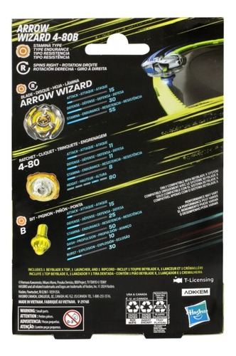 Trompo Beyblade X Kit Inicial Arrow Wizard 4-80b / Diverti