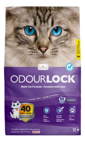 Odourlock arena aglomerante gato ultra premium lavanda 12kg