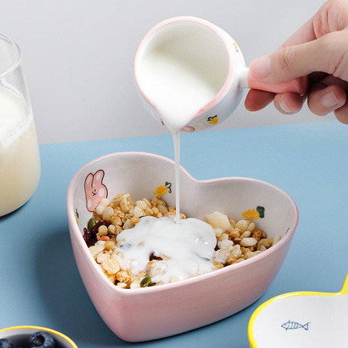 Recipiente De Cerámica Para Leche, Soporte Para Mojar Alimen