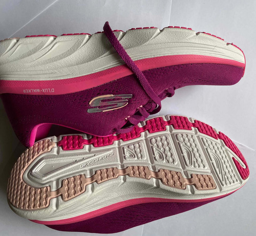 Imagen 5 de 6 de Zapatillas Skechers Arch Fit Negra 7,5 D Lux Walker Fucsia