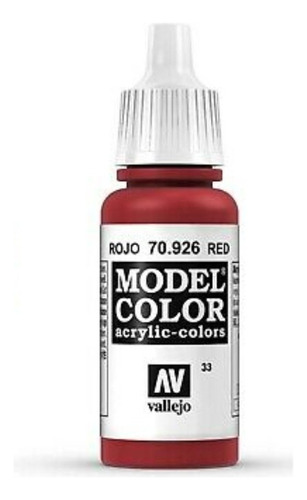 Vallejo Model Color 17ml Pintura Acrílica Color 33 Rojo 70.926