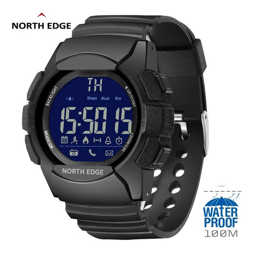 Reloj Inteligente Bluetooth North Edge Ak Deportivo Militar Color de la correa Negro