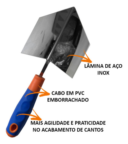 Kit Desempenadeira Inox De Canto Interno E Externo 90 Graus