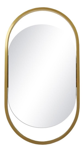 Espelho Decorativo Glam 80x43cm Oblongo Dourado - In House