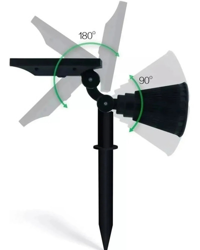 3 Luminária De Espeto Solar Com Pontos De Led (8w)
