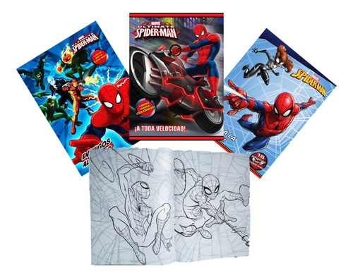 12 Libros Colorea Spiderman Hombre Araña Pintar Fiesta Cumpl