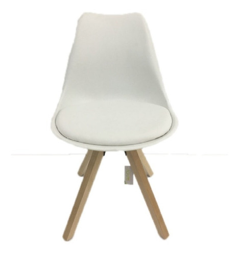 Imagen 2 de 4 de Silla Tulip Pata Cuadrada Blanca