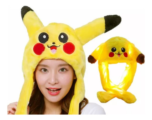 Gorro Pikachu Levanta Orejas Con Luz