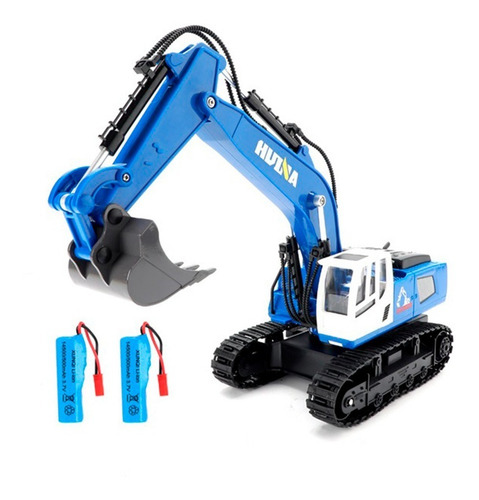 Excavadora A Control Remoto Rc Construcción Huina 1558 1:18 Color Azul