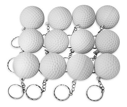 Novela Merk 12 Pack Golf Ball Llaveros Blancos Para Ninos Fa
