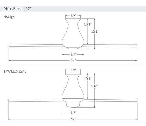 Abanico De Techo Para Interior Altus Flush Con Luz Led