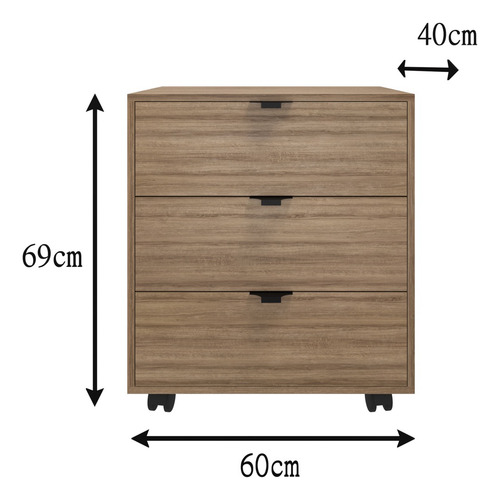 Mesa Escritório Escrivaninha Industrial + Gaveteiro Cômoda Cor Laminado com Preto