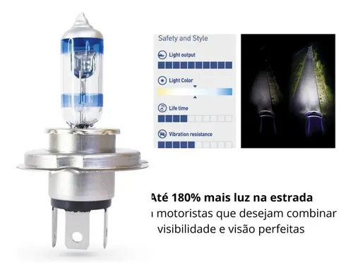 Par Lampada H4 Hyper Vision Ultra 12v 55w Excelite Halogena