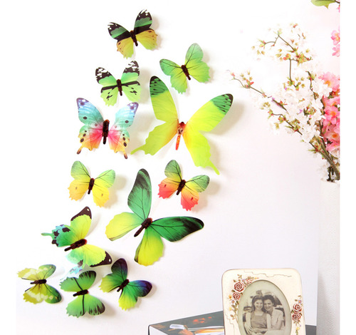 12 Pegatinas De Pared Para Decoración Del Hogar, Color Verde
