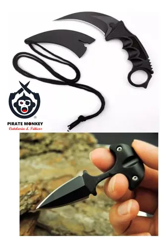 comprar Kit Karambit Cs Go Black+mini Faca Push T Dagger Preto - Nfe
