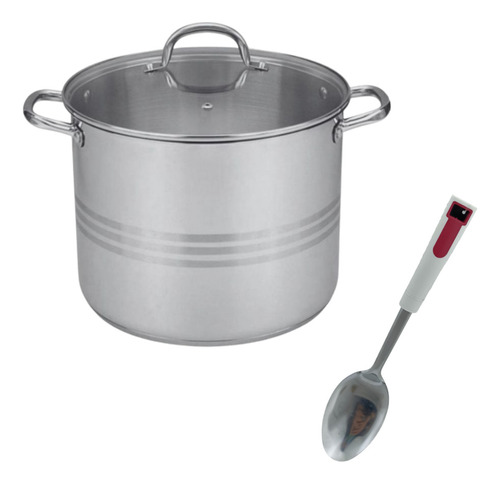 Olla De Cocina Acero Inox. Con Cuchara 10 Lts, Incluye Envío