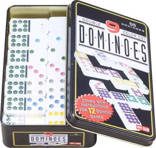 Domino Doble 9 D-582 Profesional Juego De Mesa Caja Metal