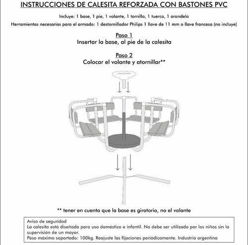 Imagen 5 de 7 de Combo De Hamaca Calesita Y Tobogan Caño Juego Niños Premium