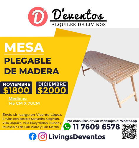 Alquiler De Livings Zona Norte Puff Minipuff Horno Sillas