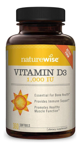 Vitamina D3 Orgánico Premium 1,000iu 360 Tabletas Eg D19 Sabor Sin Sabor