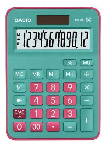 Calculadora De Mesa 12 Dígitos Mx-12b-gnrd Verde - Casio