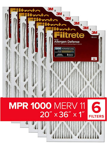 Filtro De Aire 20x36x1 Mpr 1000 Merv 11, Defensa Contra...