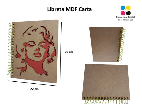 Paquete De 10 Libretas Mdf Carta 29x22 Cm
