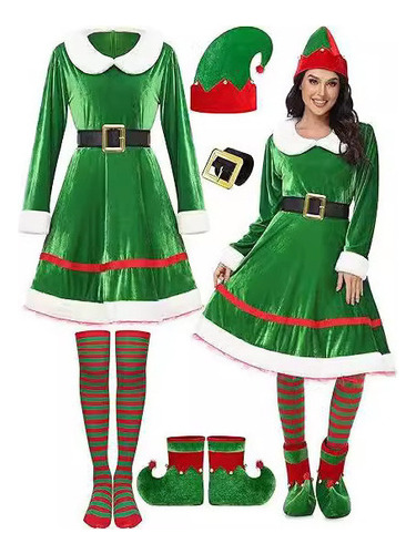 Conjunto De Disfraz De Elfo Navideño Para Mujer