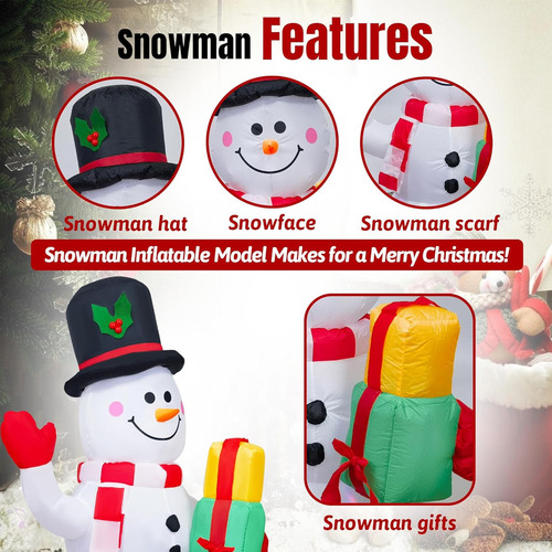 Decoración De Exterior Con Muñeco De Nieve Inflable Navideño