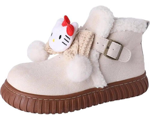 Botas De Nieve De Felpa Sanrio Hello Kitty Para Mujer, Cálid