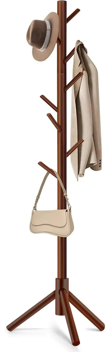 Perchero Ajustable Ropa, Sombreros, Bolsos Colgador Atikus Marrón