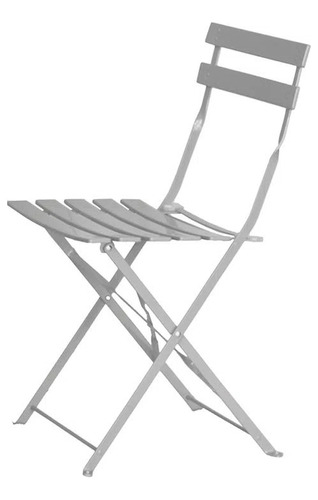 Silla De Jardin Exterior Interior Metalica Blanca Plegable