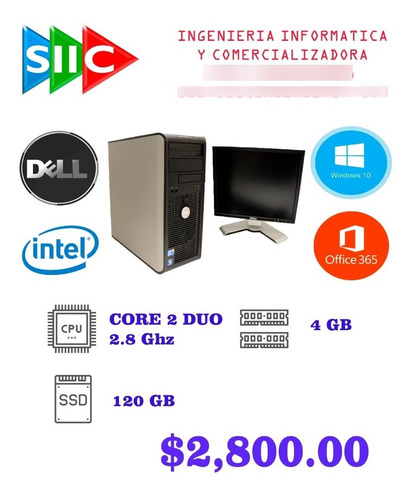 Computadora Dell Optiplex 390 Intel Core2 Duo 4gb Ram 120ssd (Usado)