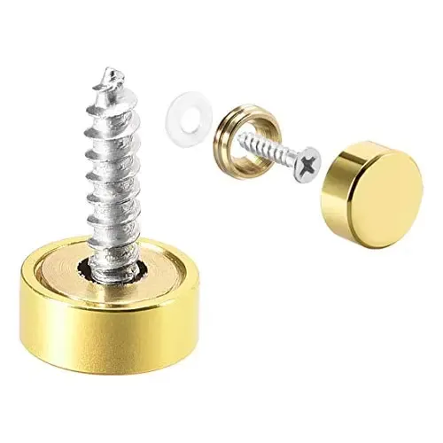 Tornillos Decorativos De Latón Con Tapas - Pack De 8, Longitud 24.5 Mm, Ideal Para Muebles, Espejos Y Ventanas