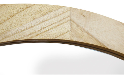Espejo Redondo 80cm Marco De Madera ¡decoración Elegante! Natural