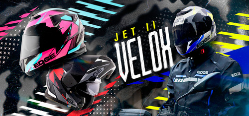 Casco Moto Integral Edge Shanghai Velox Rosa Rosa Estampado L