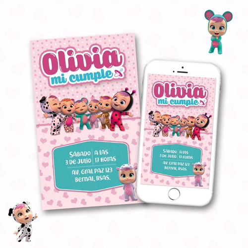 Invitación Digital Bebés Llorones Bebé Personalizada Virtual