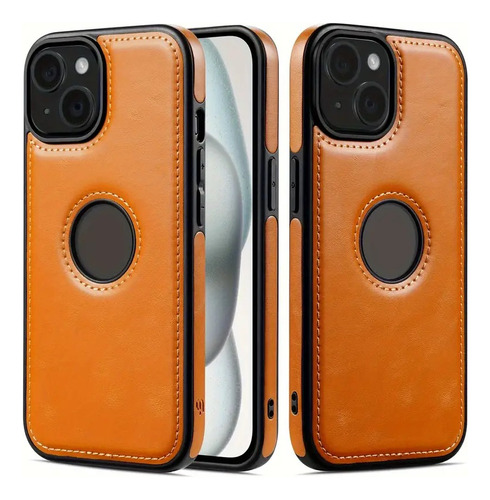 Elegante Funda Para iPhone 11 12 13 14 15 Cuero Vegano