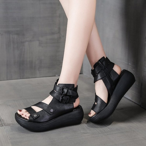 Zapatos Ortopédica Sandalias Plataforma Dama De Cuña De Moda