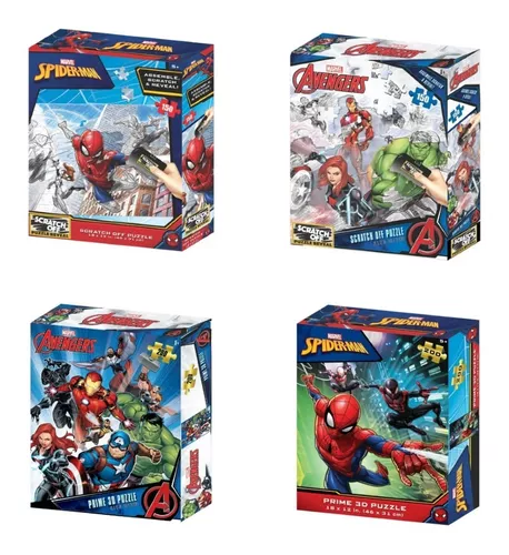 Quebra-Cabeça Scratch-Off Homem Aranha Zipper Box 150 Peças