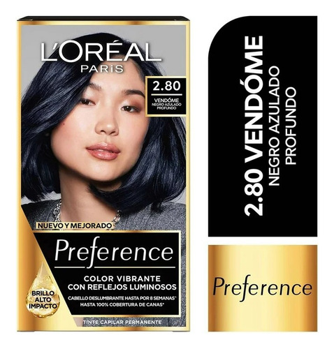 2 Pza Tinte Para Cabello L'oréal Preference 2.80 Vendóme Neg