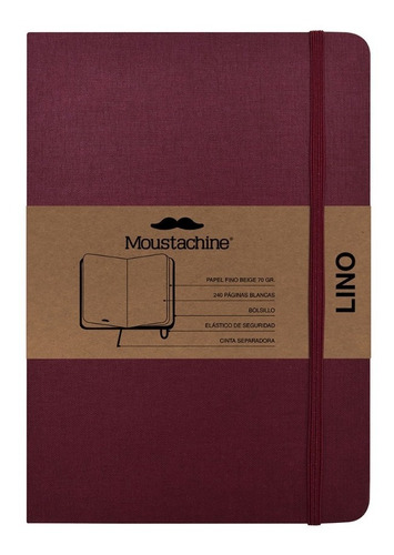 Libreta Moustachine Classic Lino Vino Mediano A5