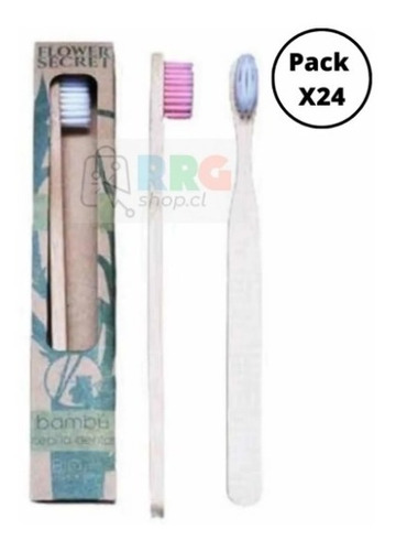 Pack X24 Cepillos De Dientes Bambú Ecológicos Surtidos