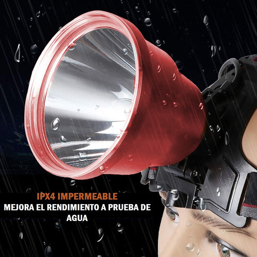 Focos De Caza Linterna Minera Recargable Luz Roja Led 200w