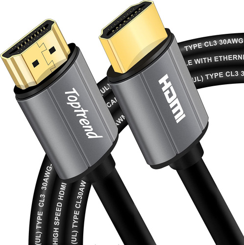 Cable Hdmi 4k Toptrend De 12 Pies, Cl3 Clasificación, 18 Gpb